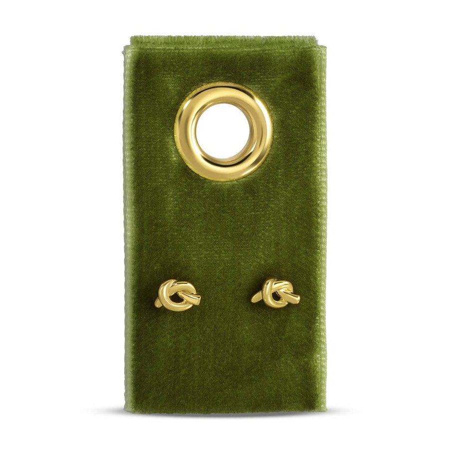 Splendid Iris - Minimalist Knot Studs on Velvet Tag
