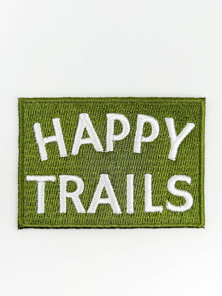 Field Trip Threads - Happy Trails Embroidered Iron-On Patch Green and White