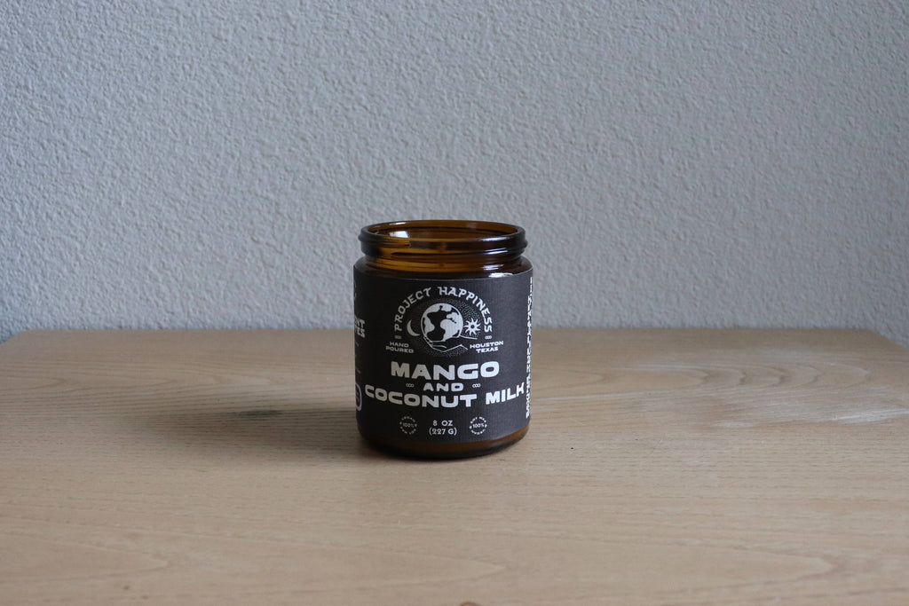 Project Happiness Candle Co. - Mango and Coconut Milk Soy Candle - 8oz | Spring Scent