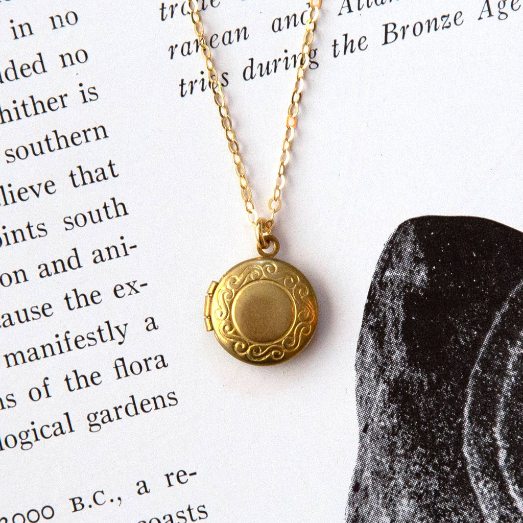 Kindred Objects - Vintage Mini Round Locket Necklace (Simple)