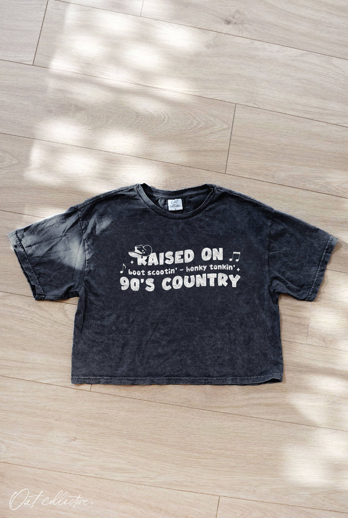 OAT COLLECTIVE - RAISED ON Cropped Mineral Graphic Top