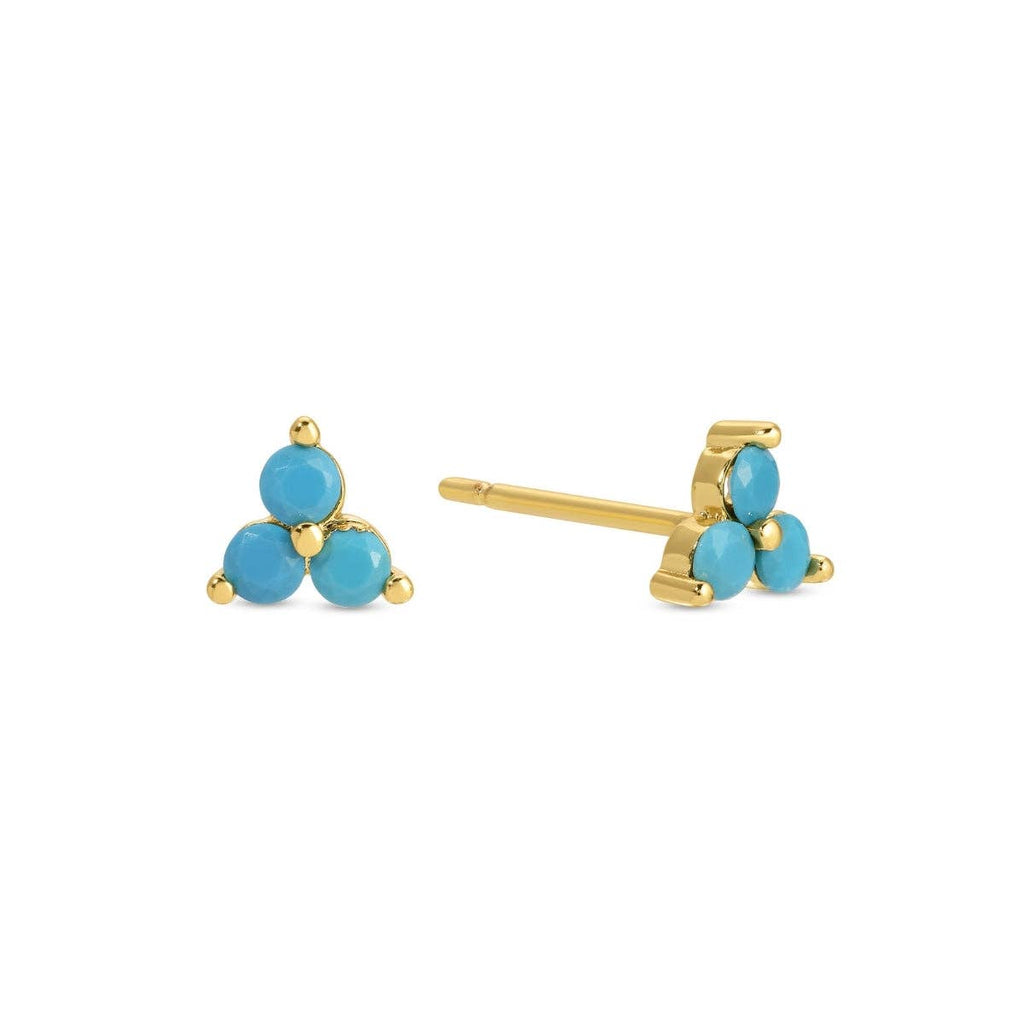Splendid Iris - Light Blue Triple Cluster Studs on Velvet Tag