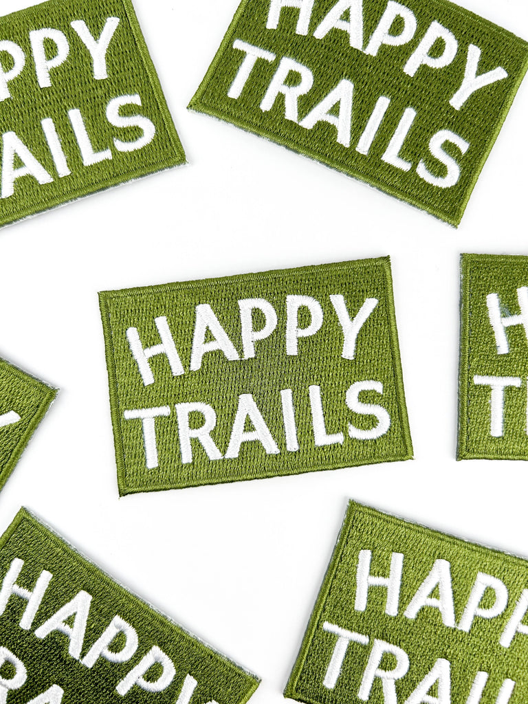 Field Trip Threads - Happy Trails Embroidered Iron-On Patch Green and White