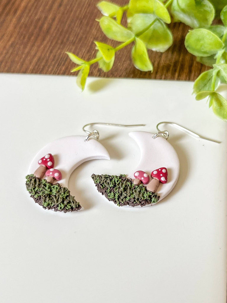 Retrochrome Creations - Mushroom Moon earrings | sterling silver