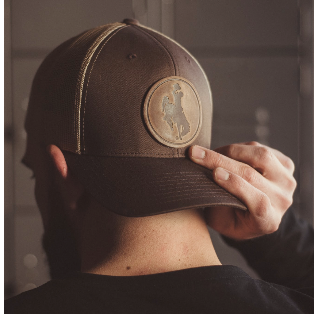 Range Leather Co. - Steamboat Hat - University of Wyoming Leather Patch Hat