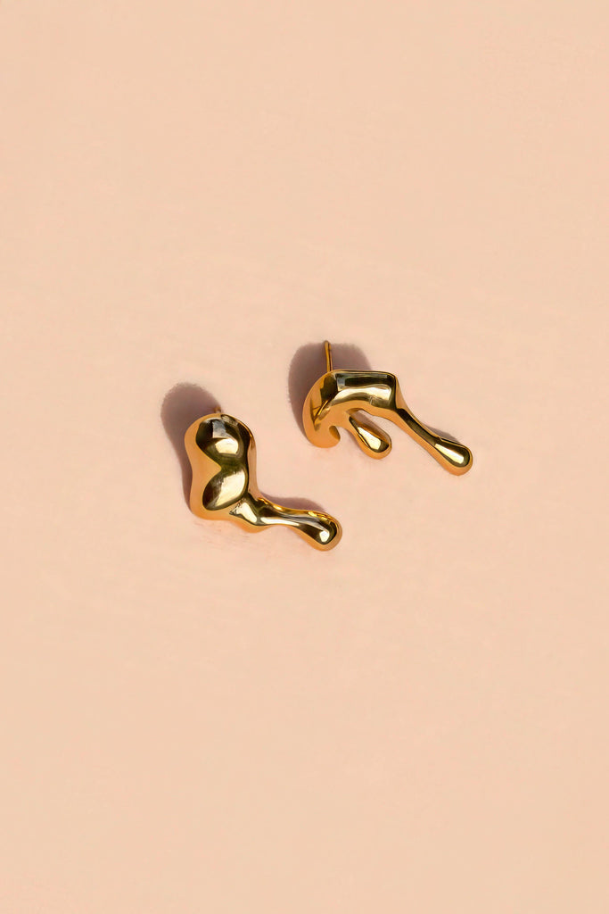 Peter and June - Molten Studs - 18K Gold Plated