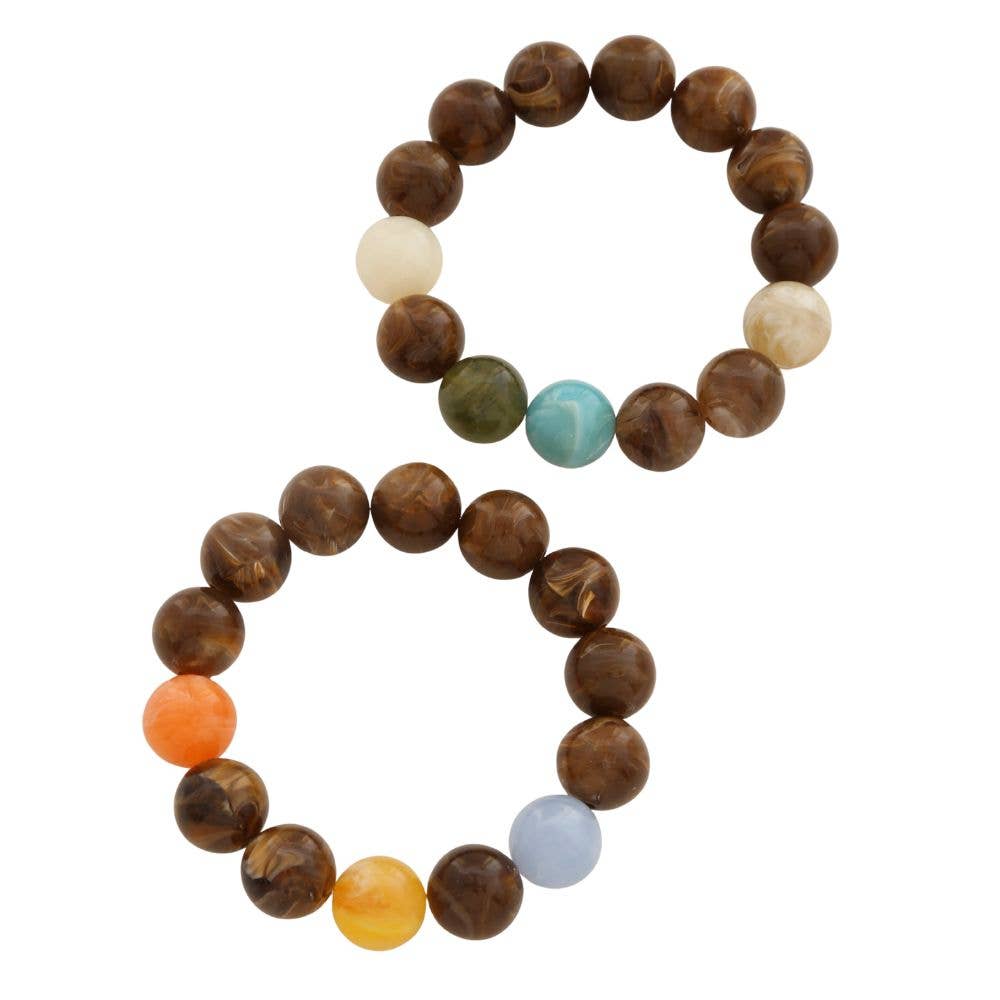 JOIA ACCESSORIES - COLORFUL ACETATE BEAD BRACELET SET, NLB 4818