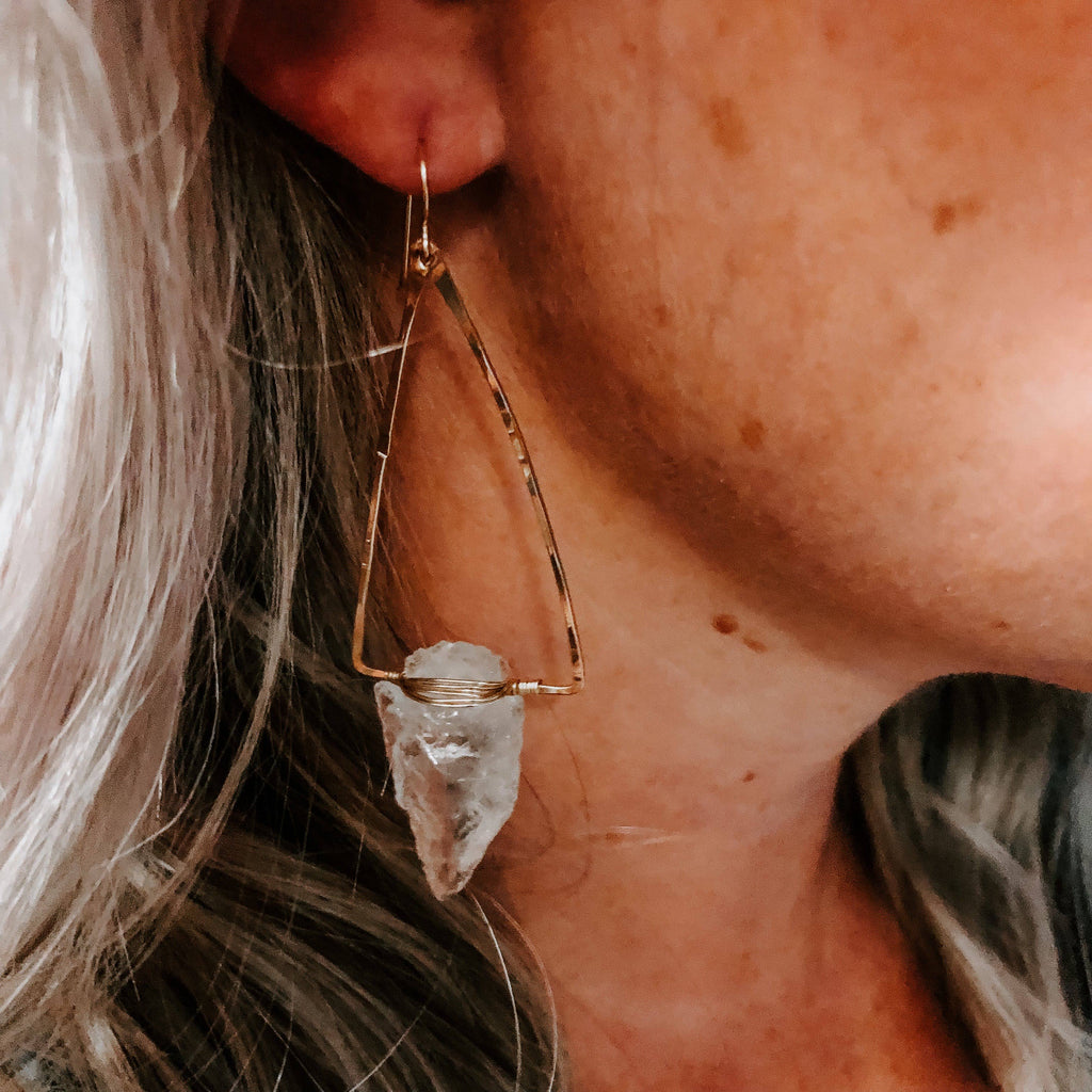 Derive Jewelry - Nala Quartz Crystal Arrowhead Earrings