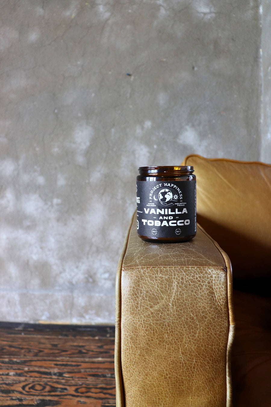 Project Happiness Candle Co. - Vanilla and Tobacco Soy Candle - 8oz