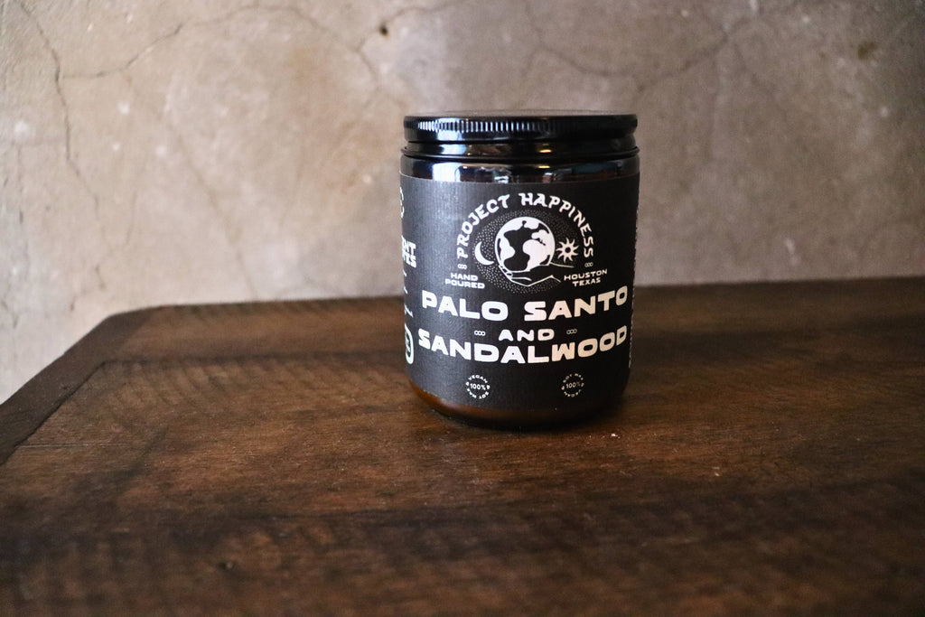 Project Happiness Candle Co. - Palo Santo and Sandalwood Soy Candle - 8oz