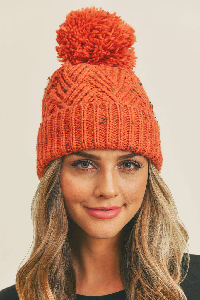 JOIA ACCESSORIES - WIDE POM POM KNIT BEANIES, MH 0078