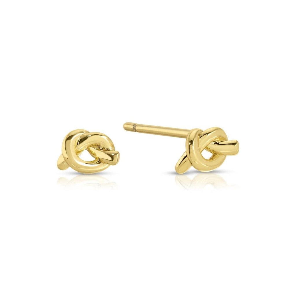 Splendid Iris - Minimalist Knot Studs on Velvet Tag