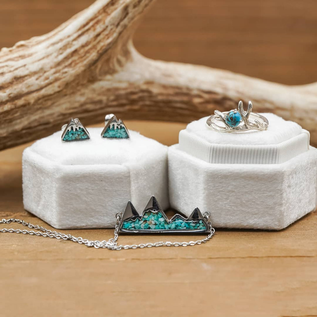 Antler Rings - Turquoise Mountain Earrings