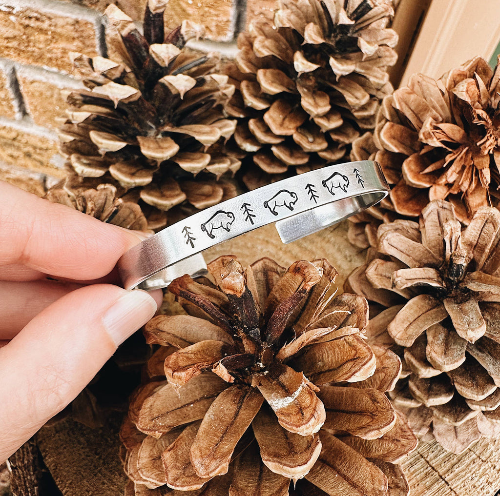 JOY IN THE MORNING - Bison Herd Metal Cuff Bracelet