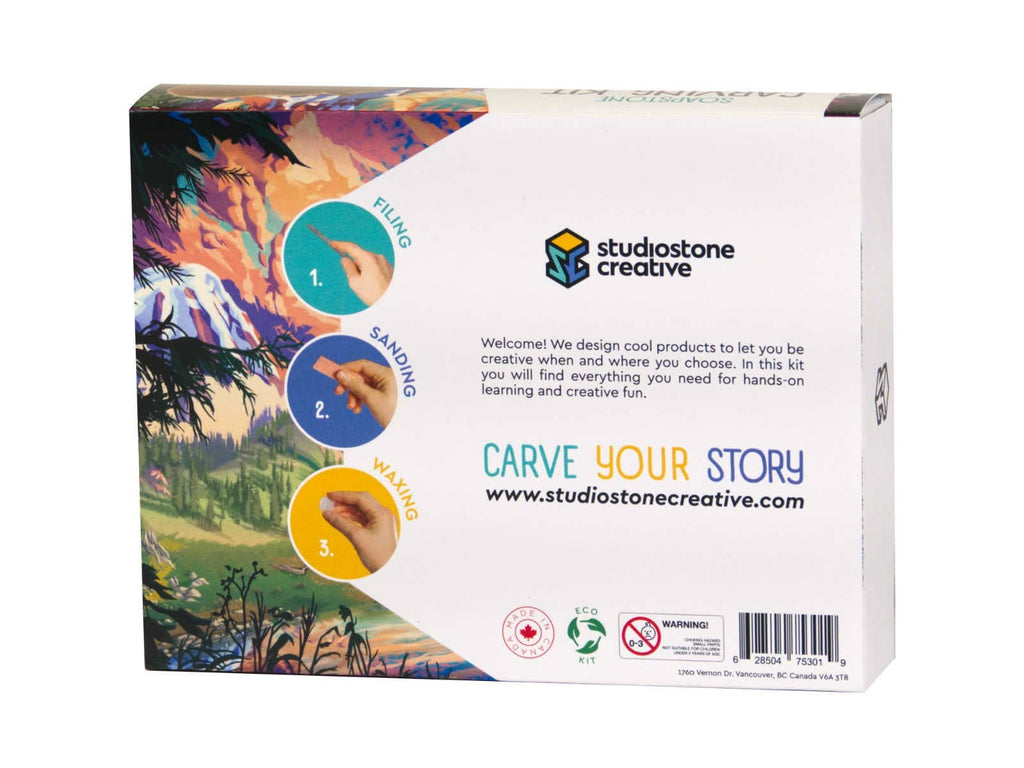 Studiostone Creative - Bear & Wolf Soapstone Carving Kit —DIY Art & craft