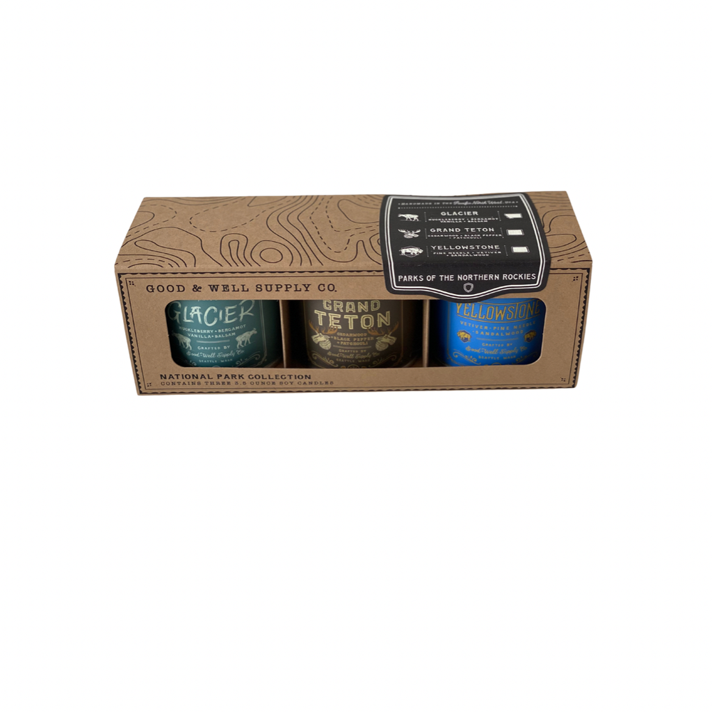 Good & Well Supply Co. - National Parks of the Northern Rockies Mini Candle Gift Set