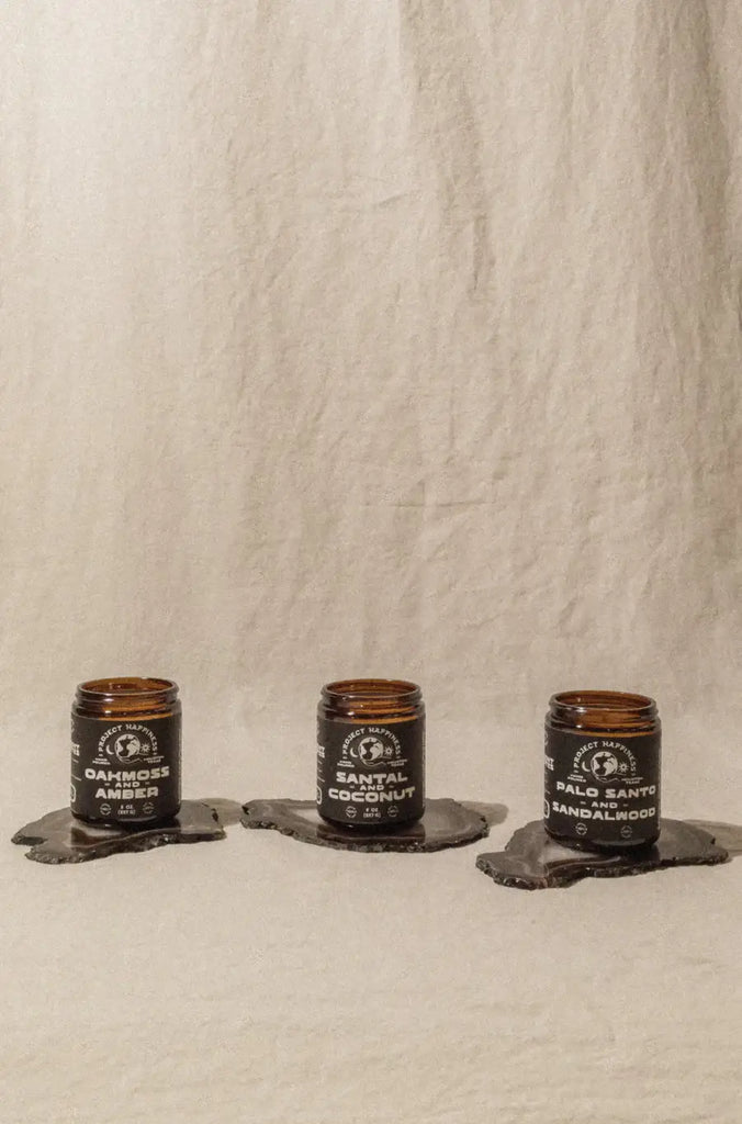 Project Happiness Candle Co. - Palo Santo and Sandalwood Soy Candle - 8oz