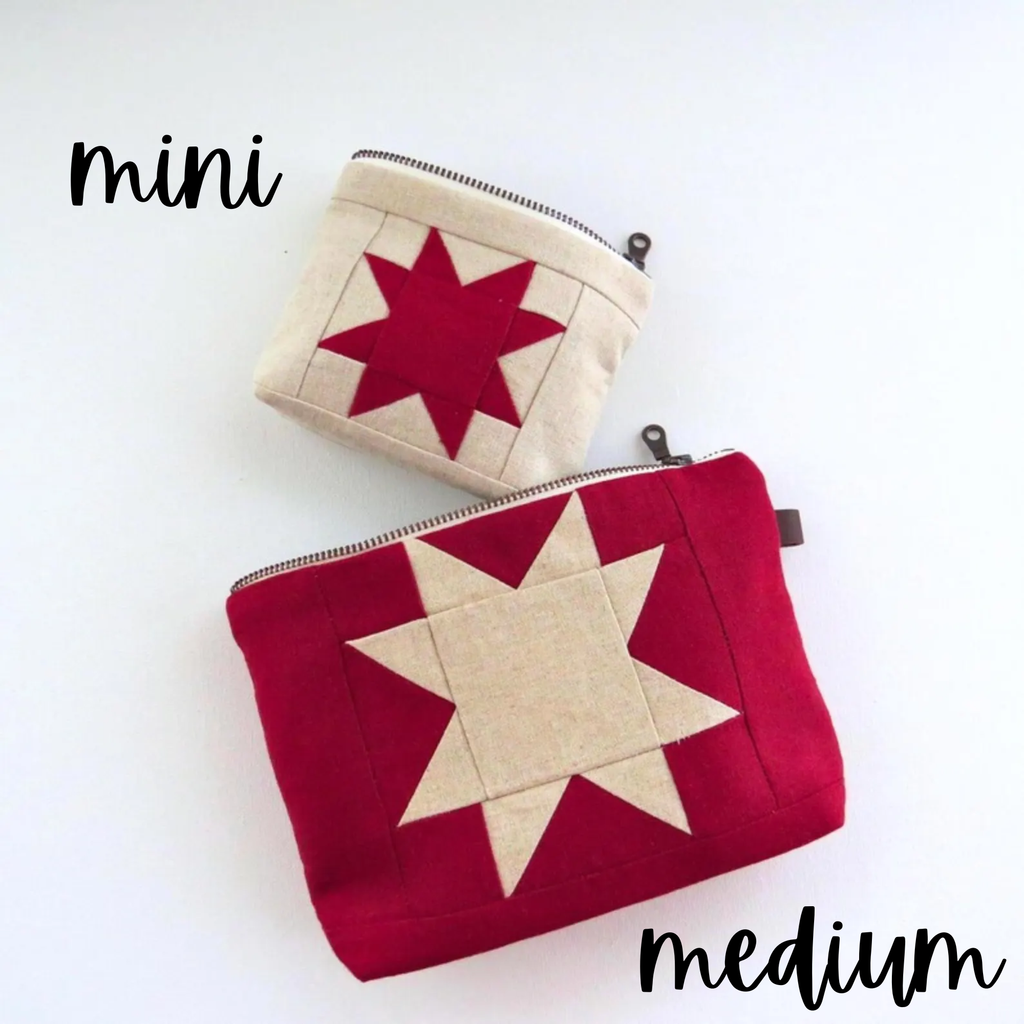 PaperFromHeaven - Vintage Liberty Quilted Linen Pouch – Sawtooth Star Design