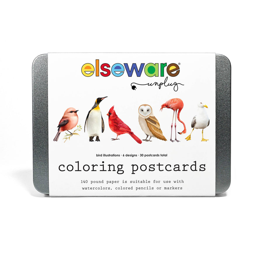 elseware unplug - Coloring Postcards w/ 6 Bird Designs (30cards) Stationary