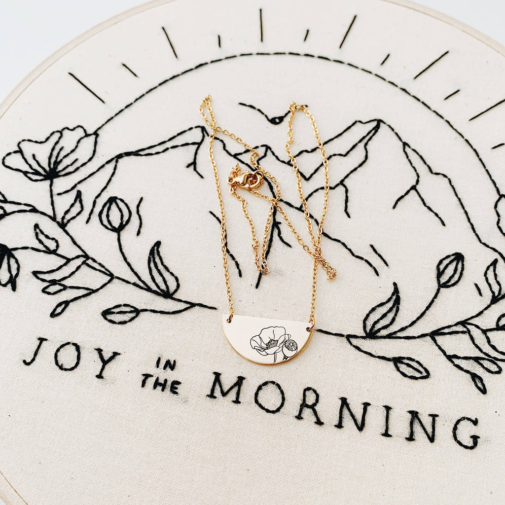 JOY IN THE MORNING - Poppy Semi-Circle Necklace