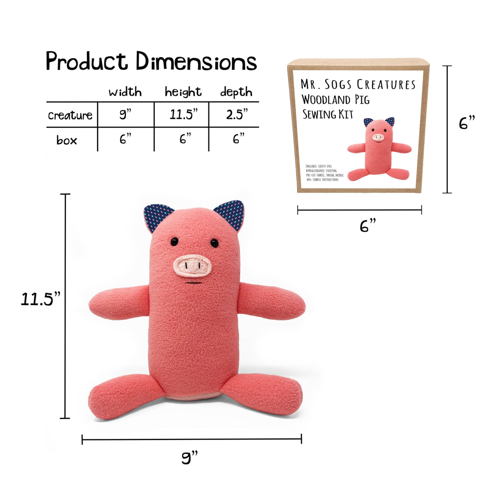 Mr. Sogs - Woodland Pig DIY Plush Sewing Kit