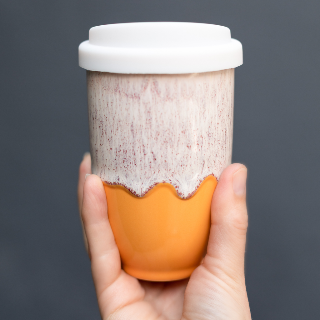 Nova Ceramics Travel Mugs - Grapefruit 12oz Ceramic Travel Mug – Coffee Shop Essentials