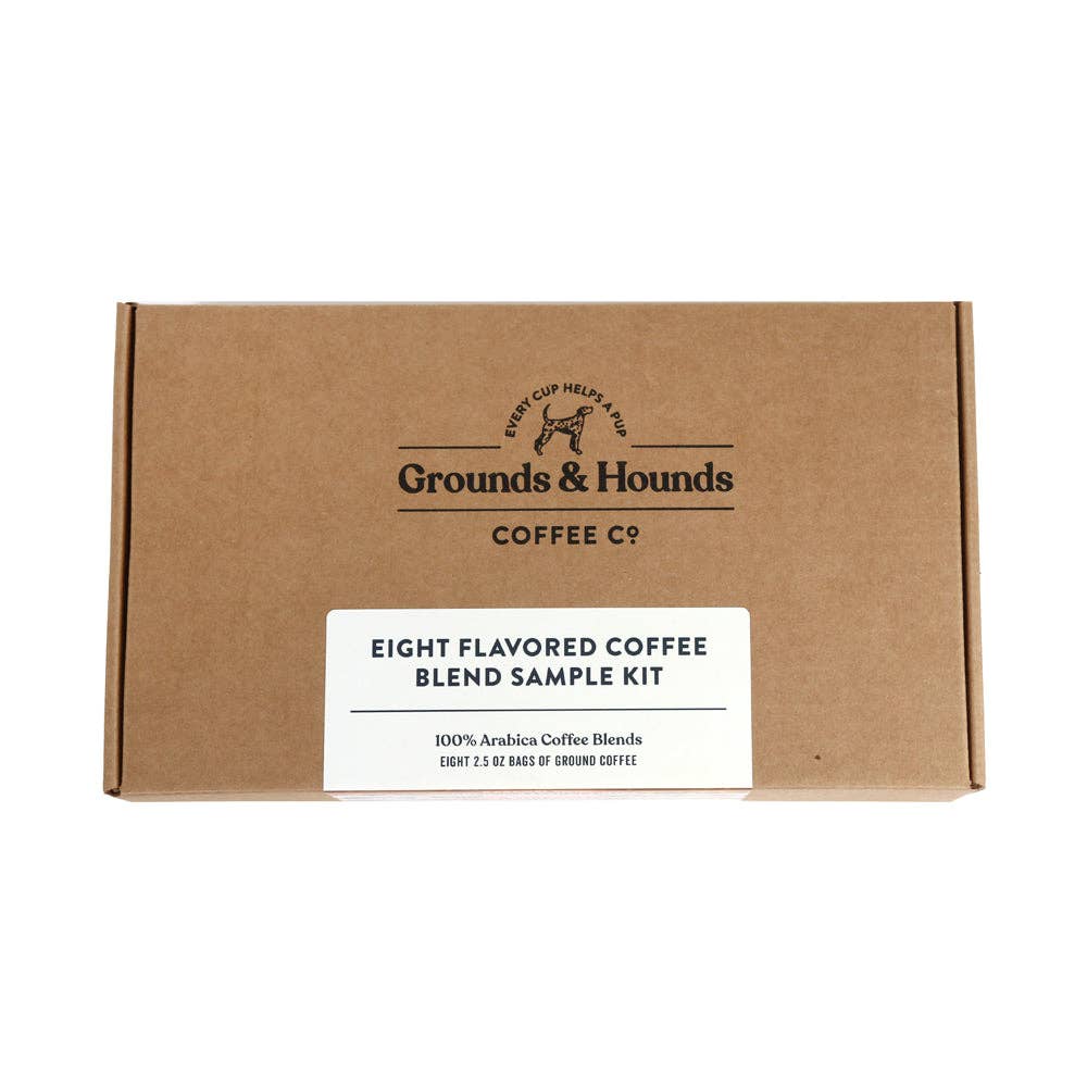 Grounds & Hounds Coffee Co. - Eight Flavored Blend Coffee Sample Kit