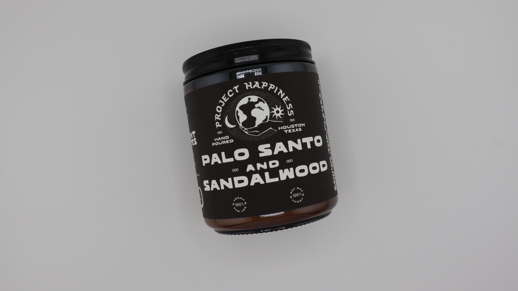 Project Happiness Candle Co. - Palo Santo and Sandalwood Soy Candle - 8oz