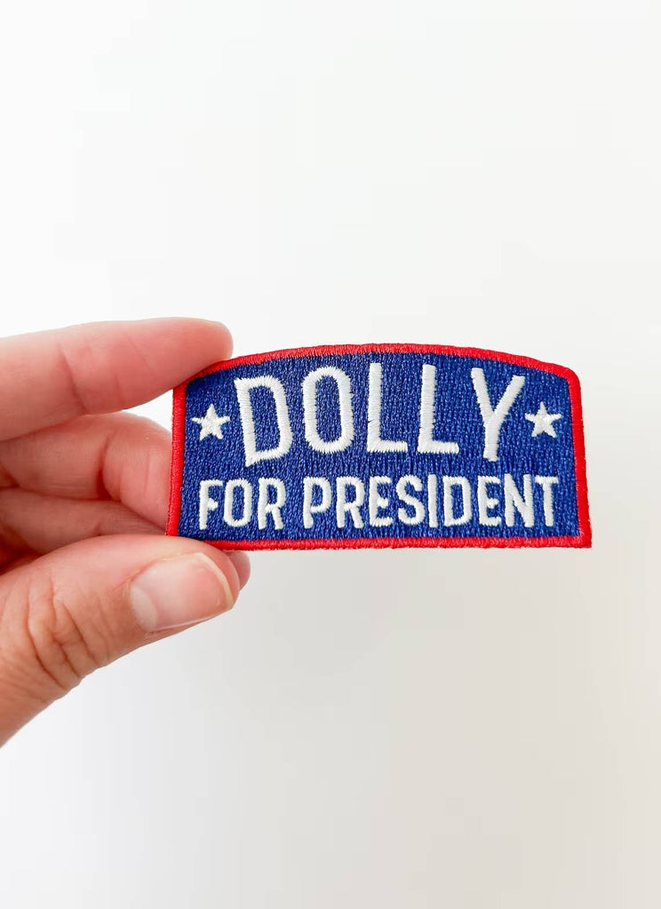 Field Trip Threads - Dolly for President Navy Iron-On Patch Western Cowgirl