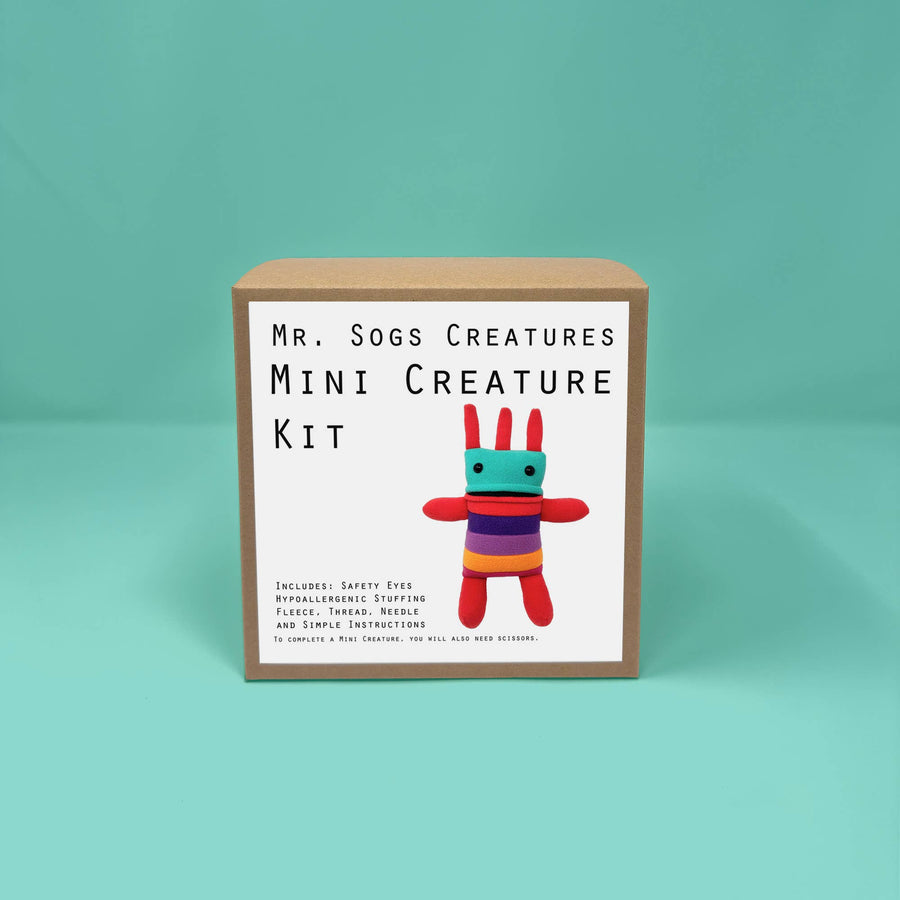 Mr. Sogs - Mini Creature DIY Plush Sewing Kit - Turquoise