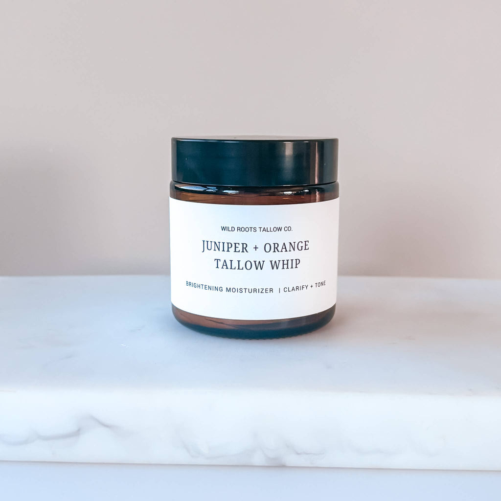 Wild Roots Tallow Co. - Juniper + Orange Whipped Tallow Balm| Tallow Moisturizer 