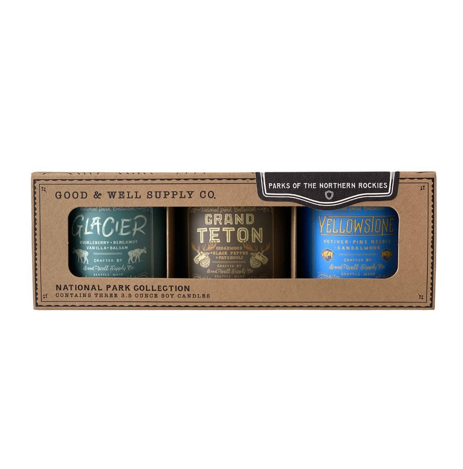 Good & Well Supply Co. - National Parks of the Northern Rockies Mini Candle Gift Set