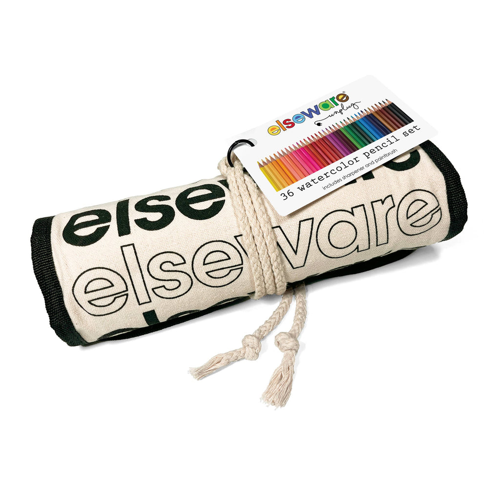 elseware unplug - Watercolor Pencils - 36 Colors with Eco-Friendly Canvas Wrap