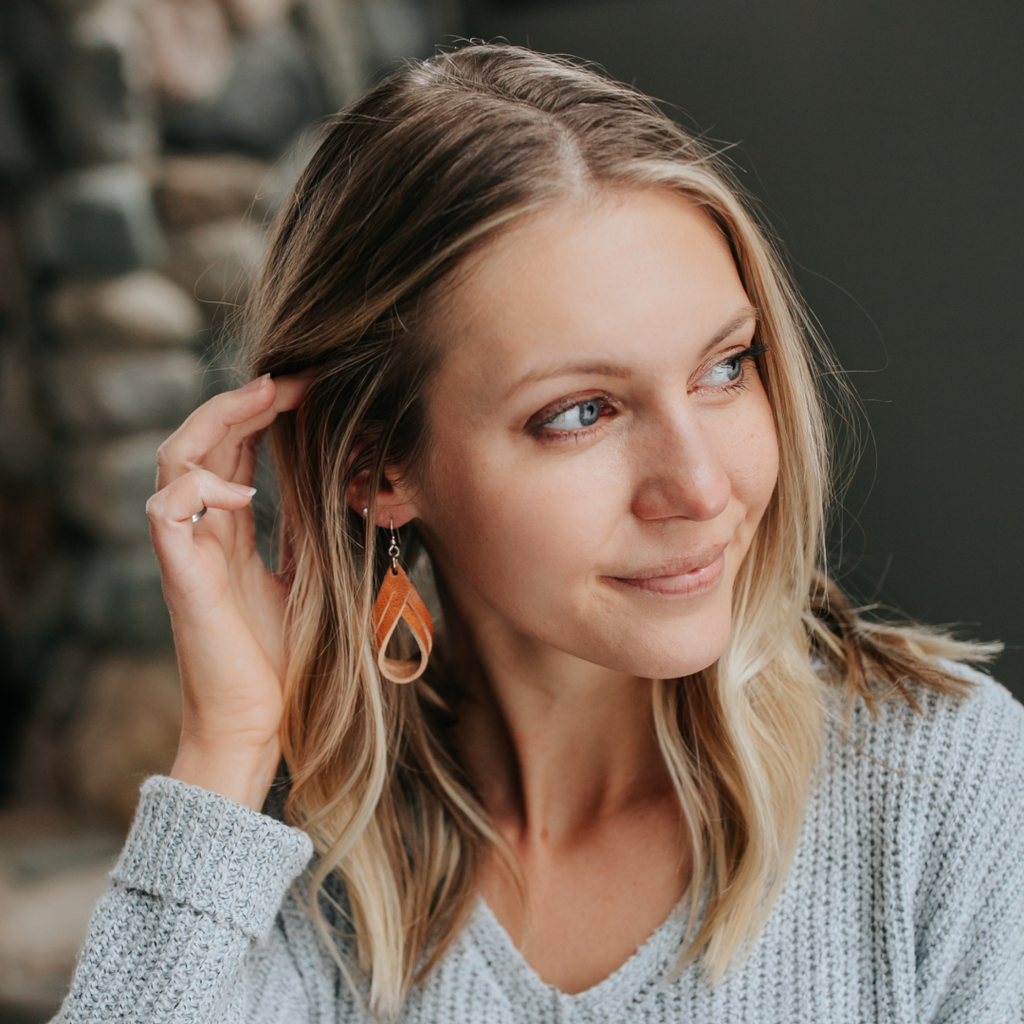 Handcrafted Full-Grain Leather Double Hoop Earrings