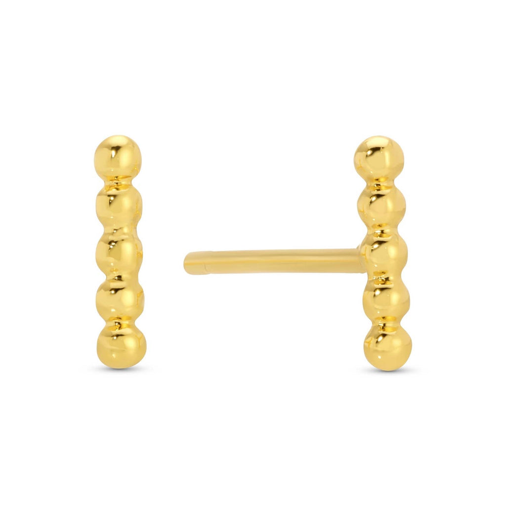 Splendid Iris - Dot Bar Studs On Velvet Tag