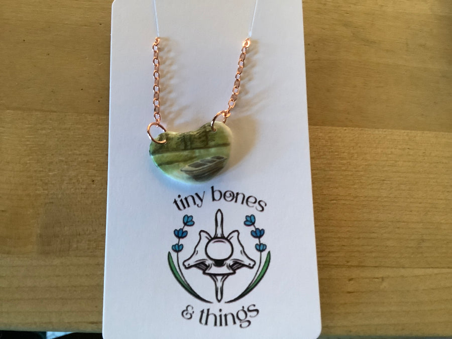 Vert end cap heart bone boat in water tiny bones 6/16/26
