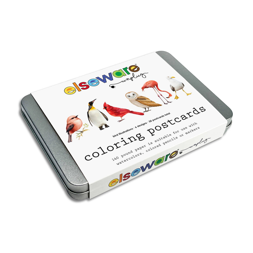 elseware unplug - Coloring Postcards w/ 6 Bird Designs (30cards) Stationary