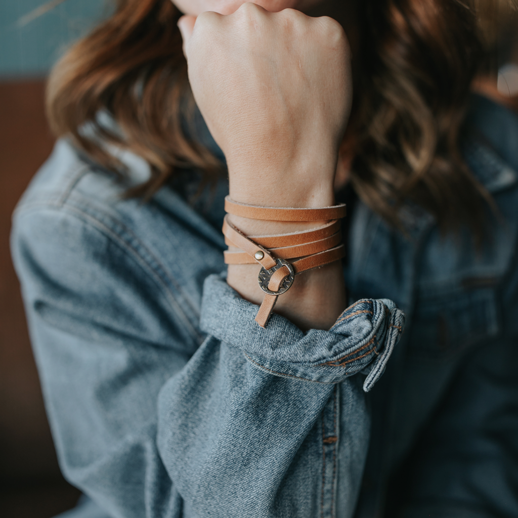 Range Leather Co. - Full-Grain Leather Whitney Wrap Bracelet - USA Made