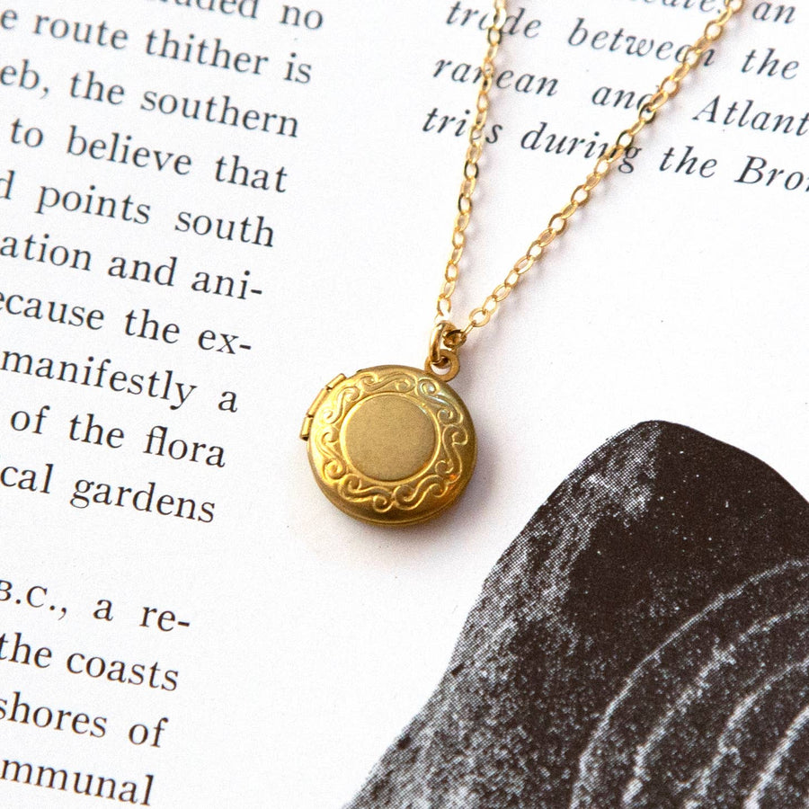 Kindred Objects - Vintage Mini Round Locket Necklace (Simple)