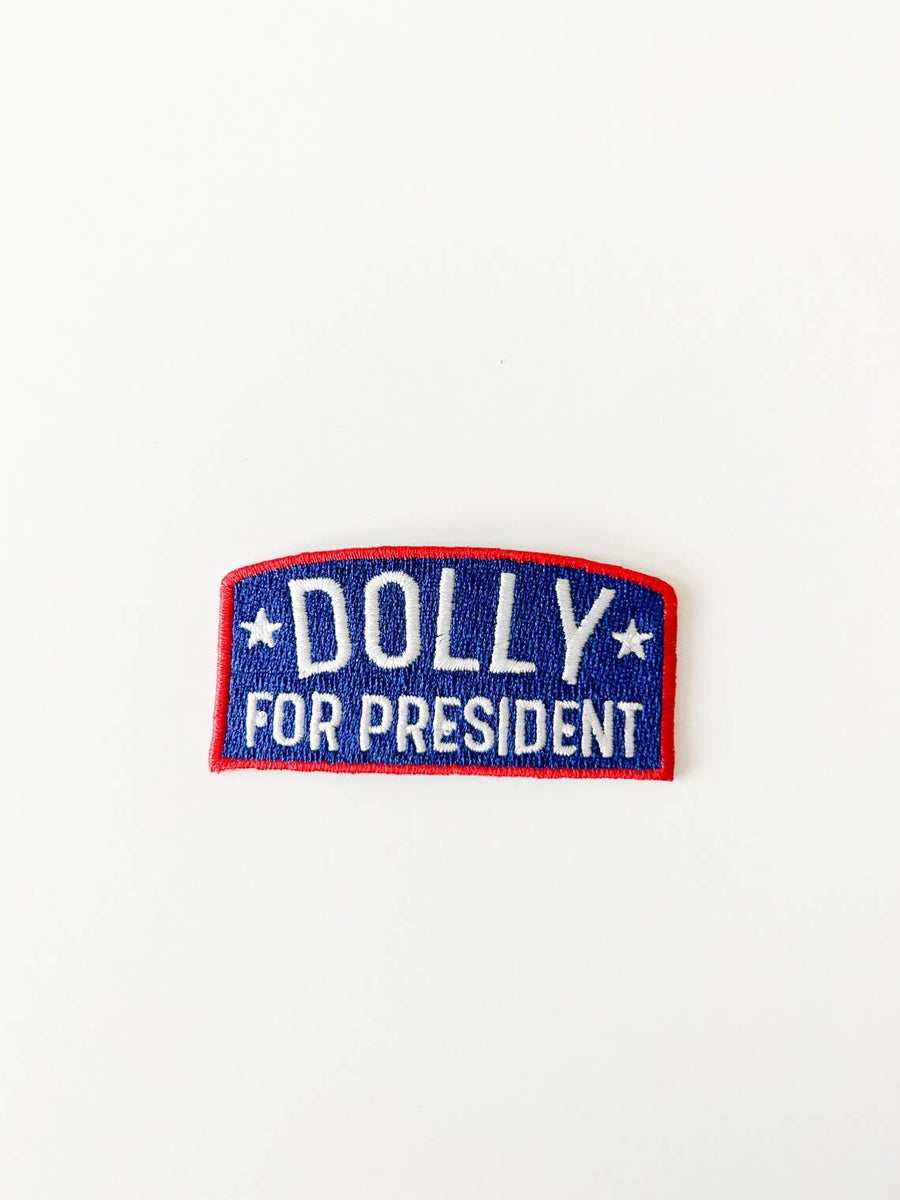 Field Trip Threads - Dolly for President Navy Iron-On Patch Western Cowgirl