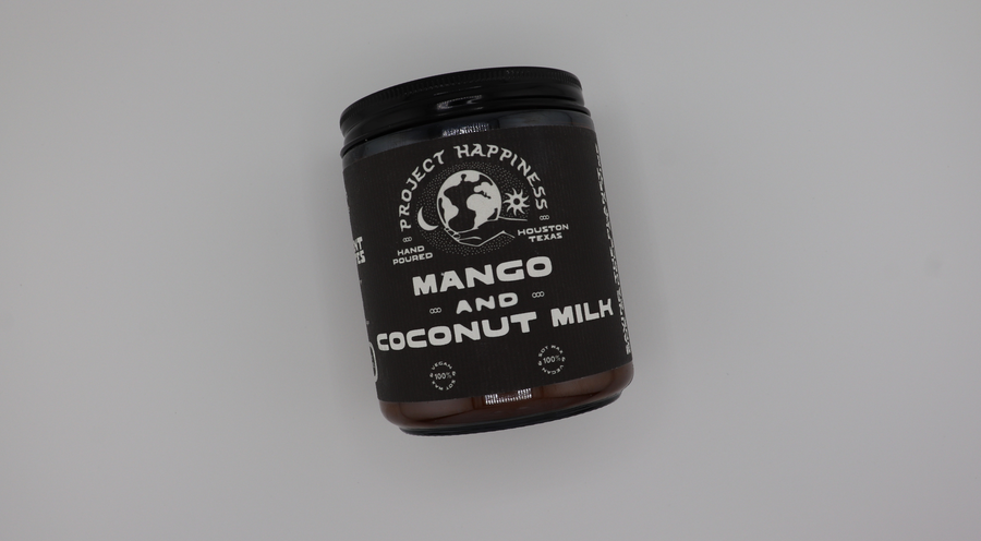 Project Happiness Candle Co. - Mango and Coconut Milk Soy Candle - 8oz | Spring Scent