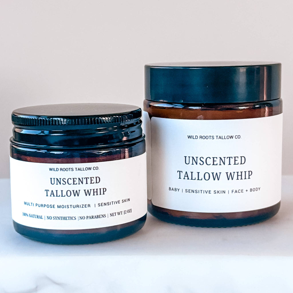 Wild Roots Tallow Co. - Whipped Tallow Balm | Grass Fed Beef Tallow | Unscented