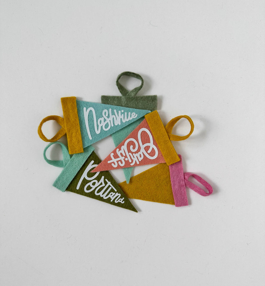 traveldashery - Custom mini pennant : muted pastel colors