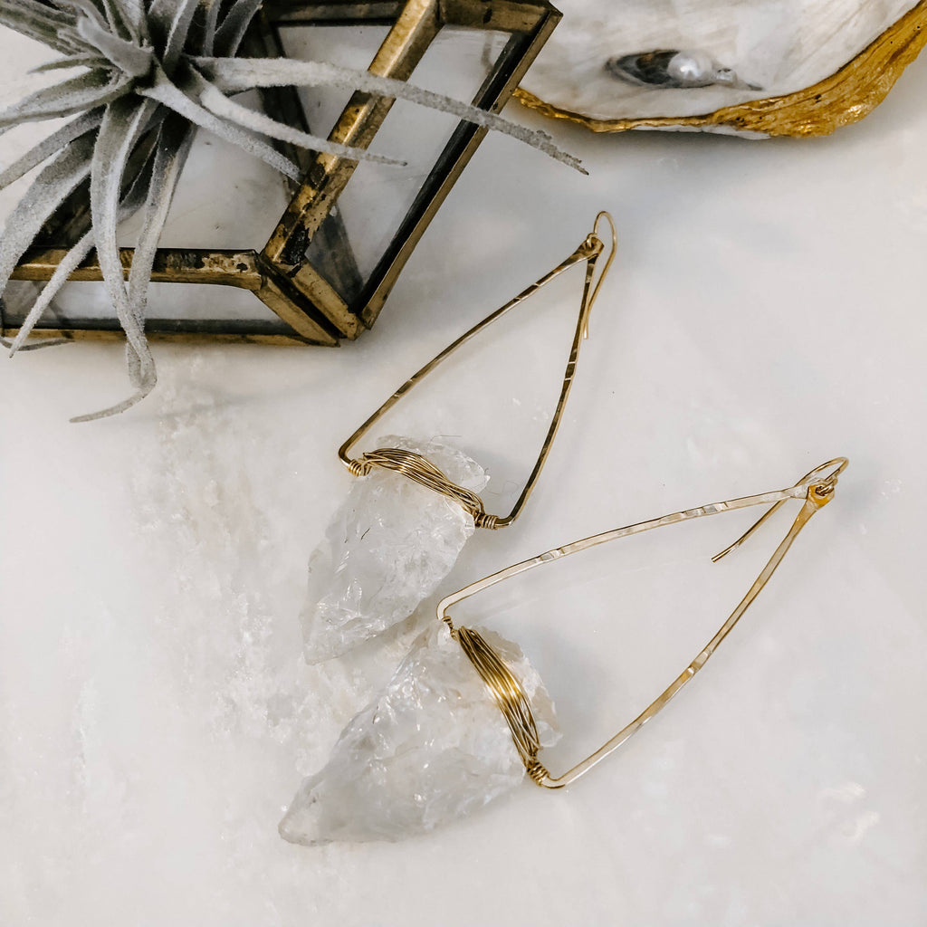 Derive Jewelry - Nala Quartz Crystal Arrowhead Earrings
