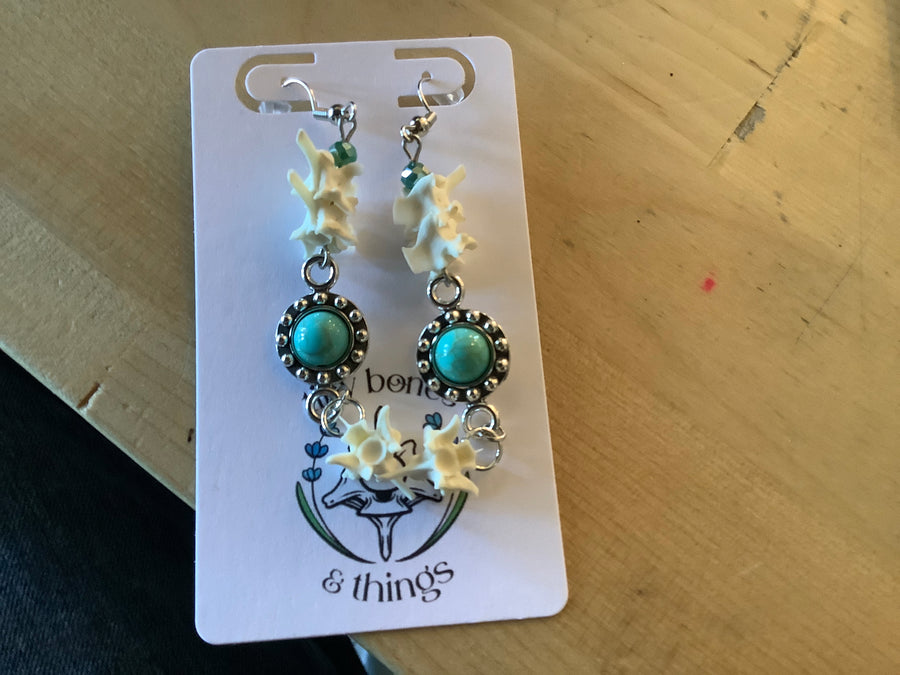 Faux turquoise rattle snake tiny bones 6/16/26