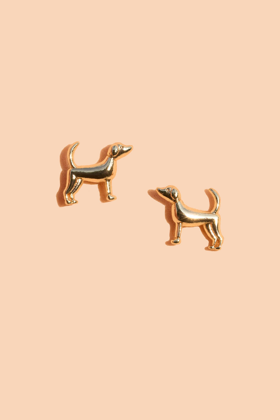 Peter and June - Fortune Dog Studs - 18K Gold Plated