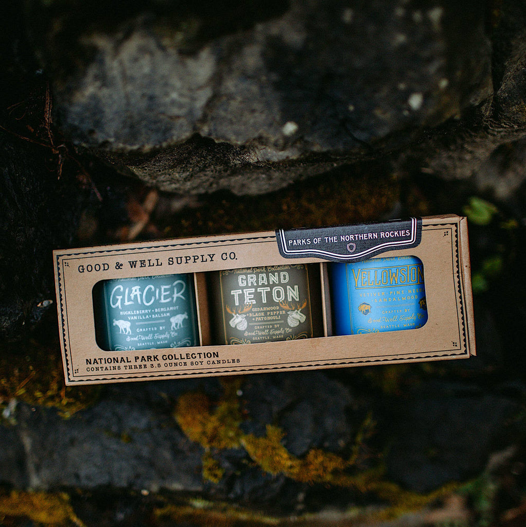 Good & Well Supply Co. - National Parks of the Northern Rockies Mini Candle Gift Set
