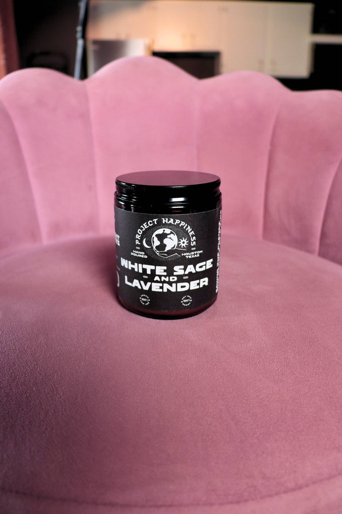 Project Happiness Candle Co. - White Sage and Lavender Soy Candle - 8oz | Spring Scent