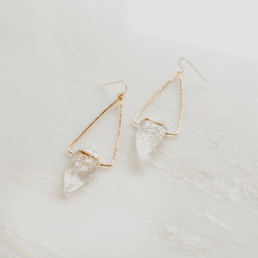 Derive Jewelry - Nala Quartz Crystal Arrowhead Earrings