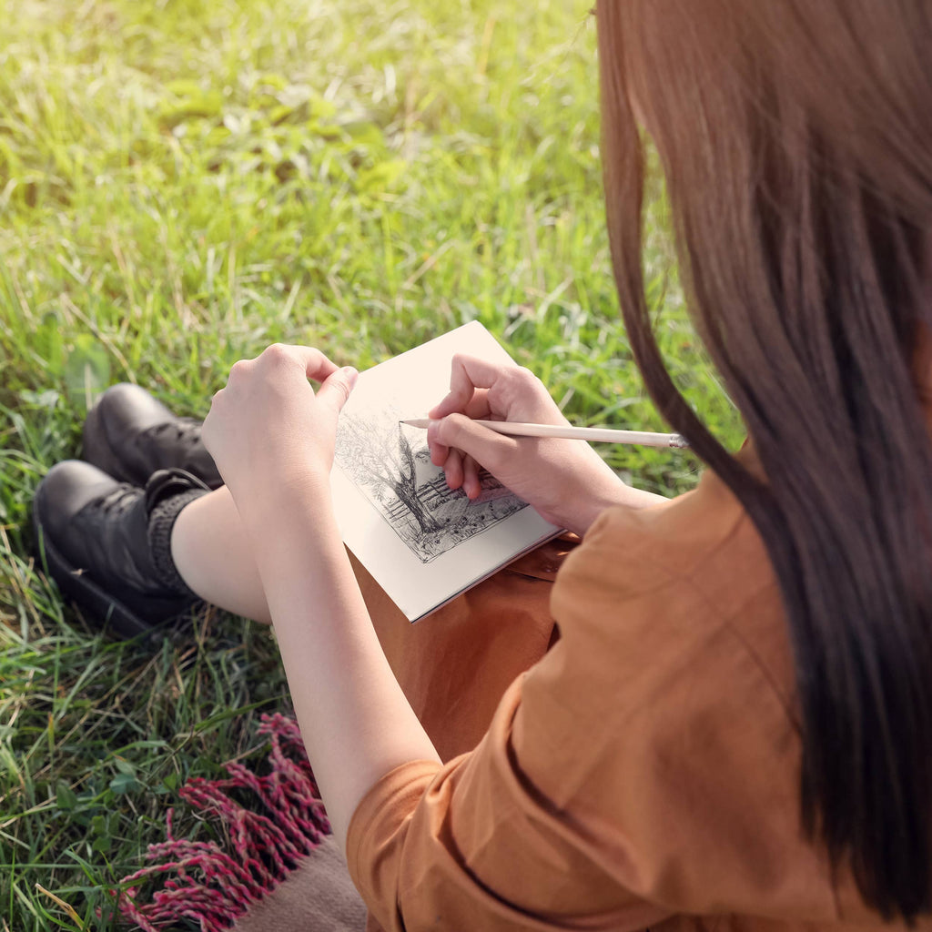 elseware unplug - Sketchbook Art Kit - Doodle Set with Paper, Pencils and Bag